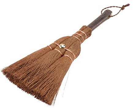 ARTSEWPLY Mini Balai En Palmier Naturel 24 Cm, Petit Balai De Nettoyage Ménager Léger Et Suspendu, Outil Pratique Pour Nettoyage Quotidien à La Maison Et Cérémonie Du Thé