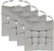 M.J COMFY-LIFE 4Pcs Seat Cushions for Dining Chairs 40x40cm Non-Slip Washable Chair Pads with Ties Soft Polyester & Pearl Cotton Filling for Kitchen, Office, Garden, Patio, and Outdoor Use (Grey)