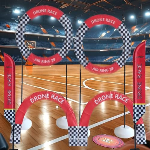 Hinderbana för DröNare Quadcopter Drönare Racing Hinderkit för Inomhusbruk, Professionell Drönare Hinderundvikning med Grindar och Ringar, FPV Drönare Racing Grindar för Ligan(Style A)