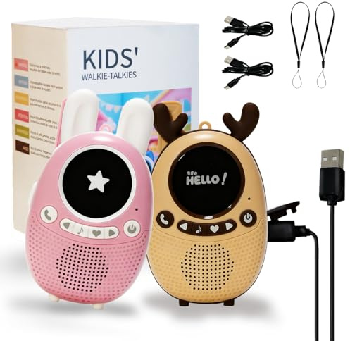 Animal Kids Walkie Talkies Rechargeable, Outdoor Indoor Handheld Long Distance Walkie Talkies for Kids 3-12 Year Old Boys Girls Gifts, Birthday Presents Xmas Gifts Parent-child interactive toys