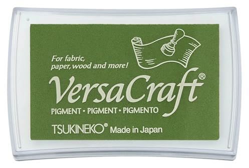 Tsukineko VersaCraft Bläckdyna till Stämpling - Muscat (Grön) - Stor – Vattenbaserad, Opak, Arkivbeständig - Embossing