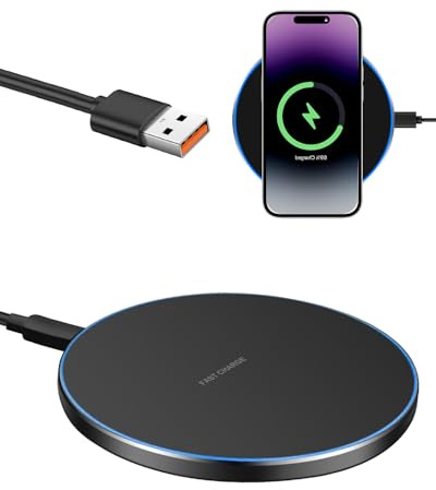 35 W Caricabatterie a induzione wireless rapido compatibile con iPhone 16/15/14/13/12/11 Pro MAX, Samsung Galaxy S25 Ultra/S24 Plus/S23 FE, Google Pixel 9/8 Pro, caricabatterie wireless rapido per