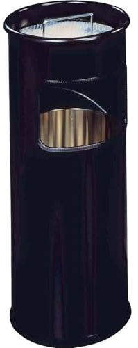 Durable Papierkorb Metall mit Ascher, entnehmbarer Inneneimer und Ascher, rund, schwarz, 333001