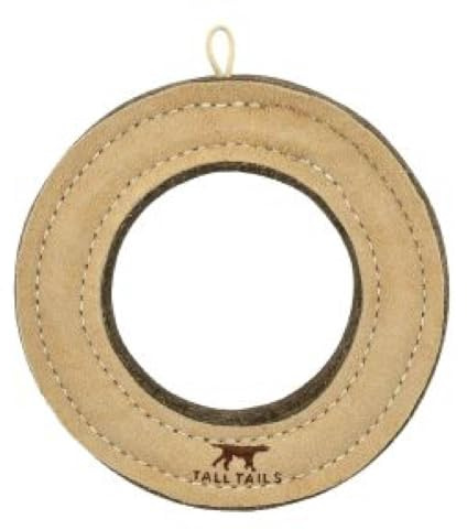 Tall Tails Ring Natural Leather Fetch Toy for Dogs