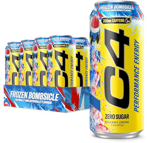 C4 Performance Energy Drink with Zero Sugar, Frozen Bombsicle, 12pk