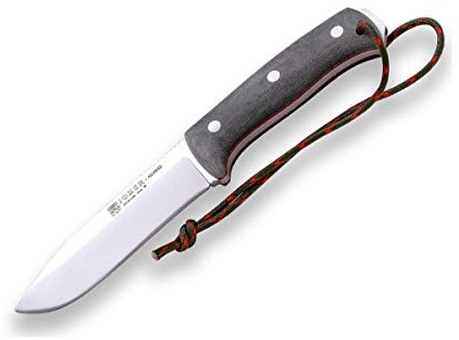 Joker Cuchillo de Supervivencia Nomad CV125, Mango micarta Canvas, Hoja de 12,7 cms, Funda Piel Negra, Incluye Paracord, Herramienta de Pesca, Caza, Camping y Senderismo