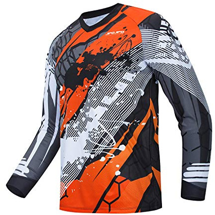 PSPORT Camiseta MTB Downhill para Hombre de Manga Larga Camiseta de Montaña para Motocicleta Ropa de Carreras de Ciclismo SJY3, M