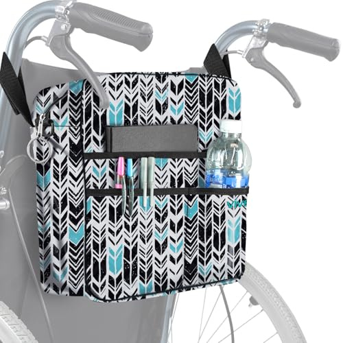 Vive Wheelchair Bag - Machine Washable, Double-Stitched, Water-Resistant Accessory Backpack for Rollators, Wheel Chairs, Walkers - Pouch with XL Pockets & Straps for Quick Installation