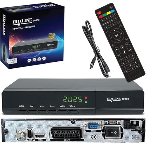 Echosat & Leyf 30900 digital satellitmottagare -DVB-S/DVB-S2 -digital satellitmottagare full HD 1080p satellit för TV – HD [förprogrammerad för Astra, Hotbird och Türksat]