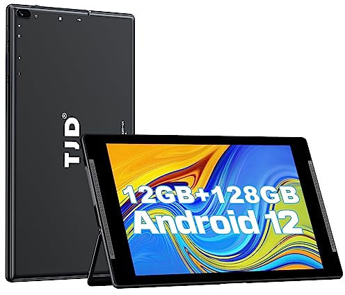 Android 12 Tablet 10.1 Zoll,6+6GB RAM,128GB ROM(Unterstützt 512GB Erweiterung),IPS Full FHD Touchscreen,8MP+2MP Kameras,Wi-Fi 6, Bluetooth,6000mAh,2 Lautsprecher (Schwarz)