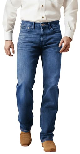 JMOJO Men’s Straight Leg Jeans – Stretch Fit Black & Blue Denim | Classic Men’s Denim for Everyday Style | Comfortable Fit, Jeans for Men UK