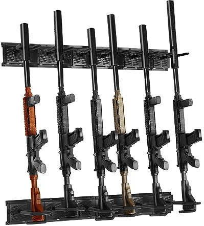 VEVOR Gun Rack, Indoor Gun Rack Wall Mount, 6-Slot Vertical Rifle Shotgun Gun Rack, 180 lb Heavy Duty Metal Wall Gun Rack Display Stand with Soft Padding