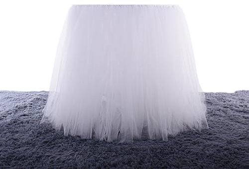 Tischrock Tischdecke Tischröcke Party Deko,romantisch Tischdekoration,Tischdekoration Tischrock für Kuchen,Tüll Tischrock,Tütü Tischröcke,für Geburtstag,Hochzeit,Bankett,Babyparty,Candy Bar,Weiß