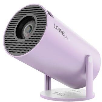LQWELL® Projector, Mini Projector, Supports 5G Wifi & BT5.0, Automatic Keystone, 220 Degree Angle, 130 Inch Display for Phone/PC/Lap/Xbox/Stick, 4K Home Cinema Projector, Purple (No Android OS)