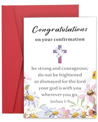 KINMES Confirmation Card for Teen Girls Boys - First Communion, Baptism, Easter Card, Religious Christian Gift for Godkids, Men, Women, Teenage Boys, Girls