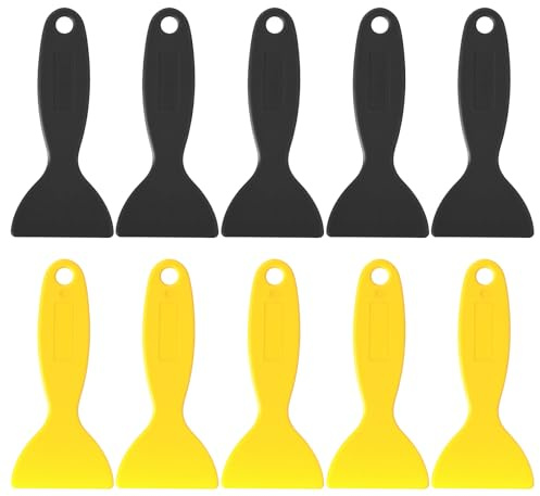 10 espátulas de plástico para masilla de 2.3 pulgadas, herramienta de raspador de calcomanías de resina flexible, espátula para quitar burbujas de aire, espátula de pintura para salpicaduras