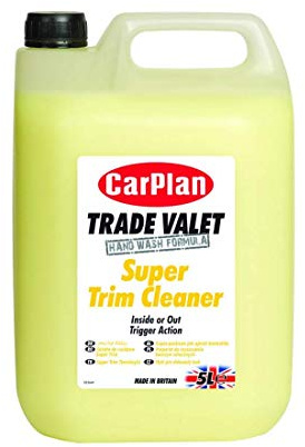 CarPlan Trade Valet Super Trim Cleaner 5L - Aporta un Brillo Similar al de la Cera a su Coche en cuestión de Minutos.