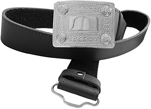 Tartanista Mens Black Kilt Belt & Buckle Size 2XL 50 - 58 (127-147cm)