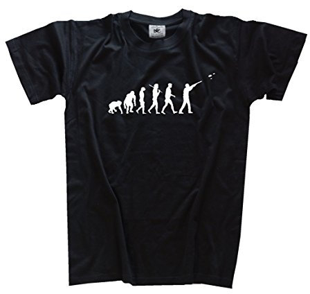 Shirtzshop T Shirt Standard Edition Tontauben Schießen Schütze Jäger Evolution, Schwarz, XXL