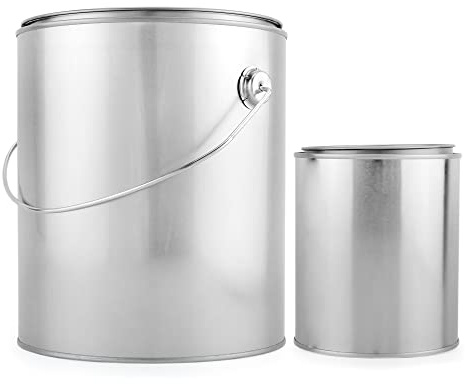 Cornucopia Brands 1 Gallon Empty Paint Can + 1 Quart Empty Paint Can (Combo - Pack of 2) Unlined Metal Cans w/Lids