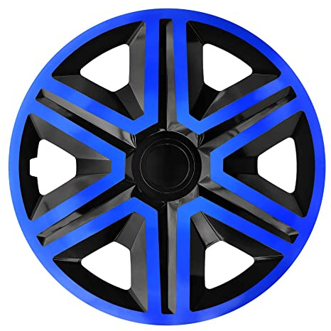 Lot de 4 enjoliveurs Action Noir/Bleu 14