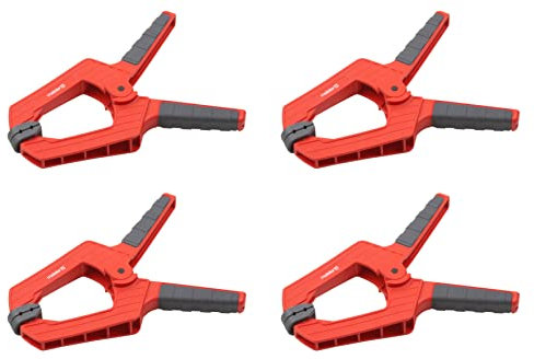 Meister Lot de 4 pinces à ressort - Envergure de 100 mm - Mâchoires mobiles - Fixation sûre et à une main des pièces - Pince à colle professionnelle - Pince universelle - Pince de montage - 5217120