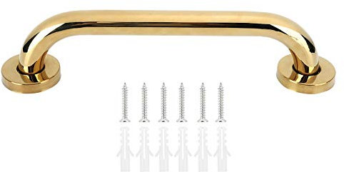 Bathroom Grab Bar, 304 Stainless Steel Shower Handle 30cm Safety Handle Grab Bar for Bathtub Toilet Bathroom Kitchen Stairway Handrail Gold