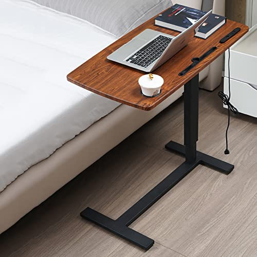Sängbord med hjul, Mobilt rullande laptopställ Höjdjusterbart brickbord för bärbar dator Bäddsoffa Sidobord, utrymmesbesparande, 31,5 x 16 tum