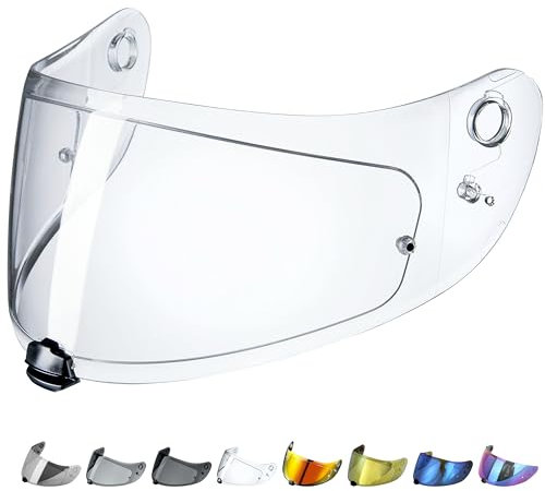 Everalo Visera Casco Compatible con Hjc Fg17 - Is17 - FgSt - C70 - HJ20M - Pantalla Hjc Fg17 Pinlock Ready - Antirayas y antivaho (Transparente)