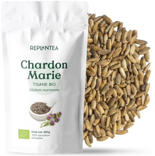 CHARDON MARIE TISANE BIO 200g (100 Tasses) | Chardon Marie Graines | Tisane Purifiante pour le Foie REPLANTEA