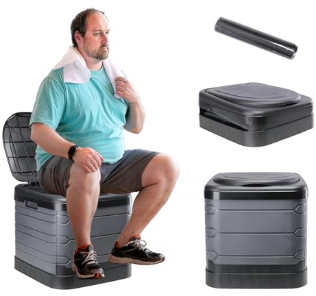 Upgrade XXXL Portable Toilet for Camping, Extra Large Folding Toilet for Adults, Travel Potty for Camping, Hiking, RoadTrip, Car, Tent, Truck Drivers, the Aged