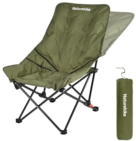 Naturehike Seastar Padded Camping Chair, Oversized 2-Position Adjustable Folding Chair, Portable Camp Chair with Side Pocket & Carry Bag