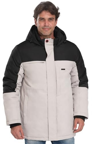 riemot Herren Winterjacke Warm Skijacke Gefüttert Jacke Fleece Wintermantel Winddichte Outdoor Winterjacke mit Kapuze Winter Parka Outdoor Reißverschluss Mantel, M