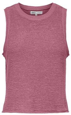 ONLY Onlsunny KNT Nca - Camiseta de Tirantes con Cuello Redondo, Heather Rose., M