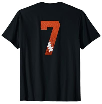 Nummer 7 Rückseite – American Football Trikot nummeriert T-Shirt