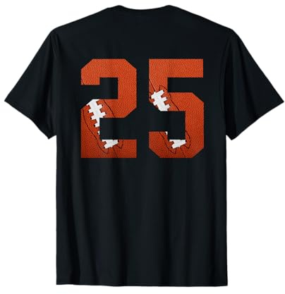 Nummer 25 Rückseite – American Football Trikot nummeriert T-Shirt