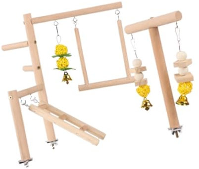 KESOTO Papageien Vogel Spielplatz, Holz Sitzstange für Kleine Sittiche, Aras,