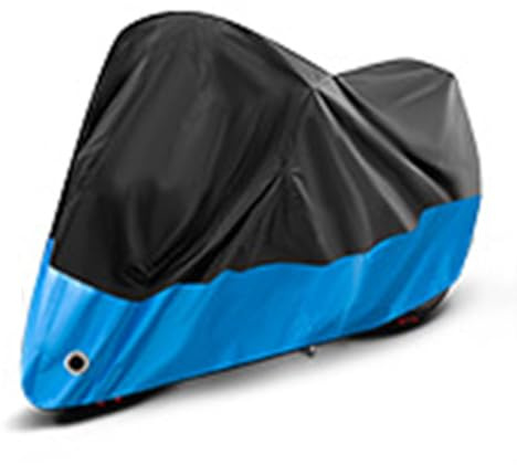SNXLW Motorcykelpresenning för Yamaha FZS 1000 Fazer motorcykelskydd utomhus motorcykelskydd vattentätt motorcykelöverdrag tillbehör, svart blå-265 x 105 x 125 cm
