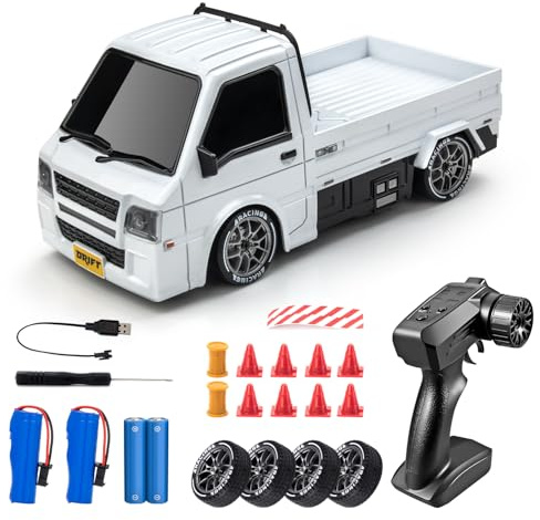 1/24 RC Drift Car, Remote Control Car, 2.4GHz 20KM/H 4WD High Speed RC Truck,Drifting Tires＆Two Batteries Racing Sports Toy Idea Gift for Boys Girls and Adults Kids