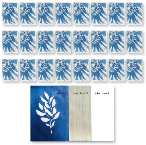 OUDQFCJ 24 Hojas de Papel Solar, Manualidades para Niños y Adultos, Papel de Cianotipia de Alta Sensibilidad (A6 10.5 x 14.8 cm)