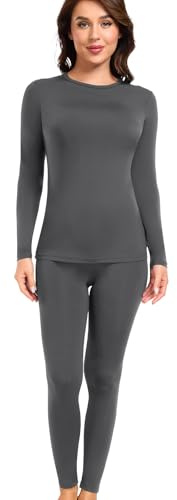 wirarpa Women's Thermal Underwear Set Fleece Lined Top & Bottom | Thermal Leggings, Ladies Base Layer, Long Johns, Long Sleeve, Winter Warmth