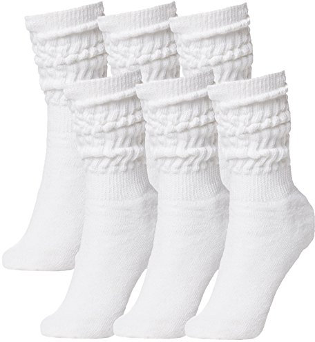 BRUBAKER Unisex 6er Pack Slouch Socken für Fitness Workout Yoga Gymnastik Wellness Weiss Gr. 35/38
