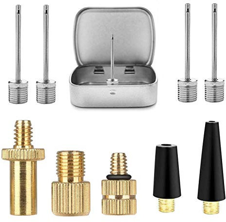 SZSHIMAO Fahrradventil Adapter, Alle AV DV SV Fahrrad Ventil Set, Inflating Needles Sports BallPumpen Nadeln Set für Alle Fahrradpumpe Luftpumpe Ballpumpe Basketball Fußball