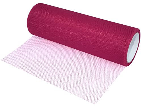 Aerzetix - C55256 - Rotolo di Rete in Tulle 15cm x 9m - Colore: Rosa Fucsia - per Cucire Abiti Artigianato Decorazione