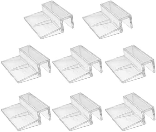 LATRAT 8 Stück Glasabdeckungs-Clips für Aquarien, 12mm Aquarium Glasabdeckung Clip für Aquariumdeckel, Acryl Aquarium Glasabdeckung Halter, Universale Halterungen für randlose Aquarien