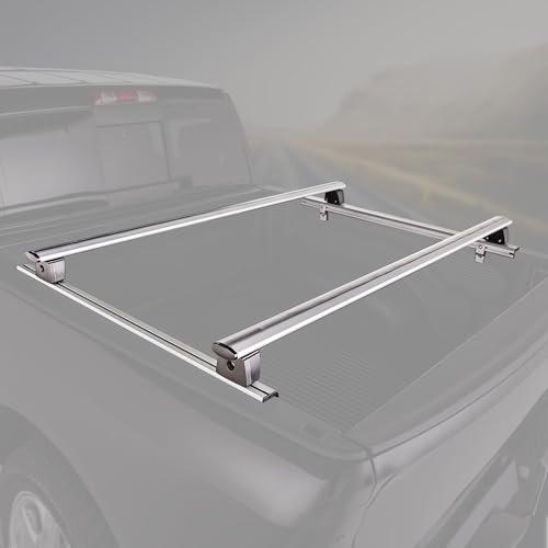 Menabo - Portabicicletas, portaequipajes transversal, compatible con RAM 1500, juego Pick-up, portaequipajes de techo, portaequipajes de techo, portaequipajes de aluminio, 4 piezas, color negro