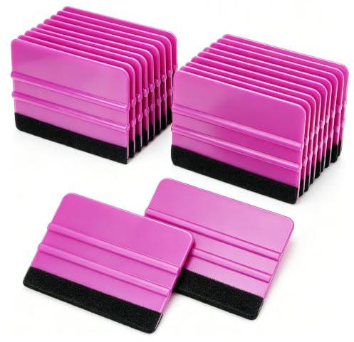 Lunbengo 20 delar bilplastskrapa, 10 x 7 cm fönsternyans gummiskrapa filmverktyg, filt kant skrapa dekal tapet applikator, lila