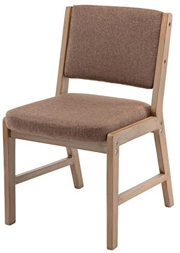 Massivträstolar Moderna möbler Restaurang Köksöar Pallar med ryggstöd och linne Sittdyna, Sitthöjd 46 cm (Färg: Brun) Interesting