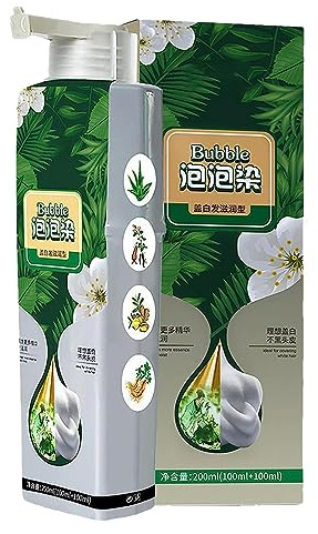 Tacery Extrait de végétatifs Pures, Coloration Cheveux Gris à Bulles, shampooing pour Teinture Cheveux à Bulles, Teinture pour Cheveux 3 en 1 Hello Bubble, Teinture en Mousse pour Hommes et Femmes