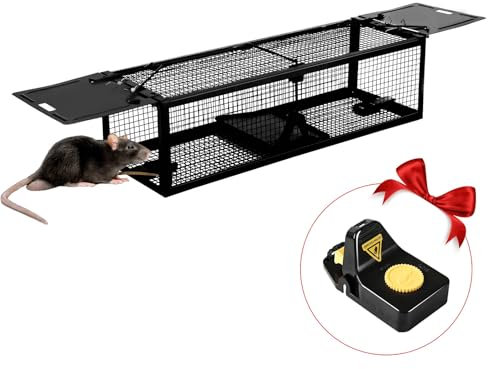 Rattenfallen,Lebendfalle Ratte,Doppeltür, zum Fangen von zum fangen von Nagetieren wie Mäusen, wühlmäusen, Maulwürfen im Innen- und außenbereich